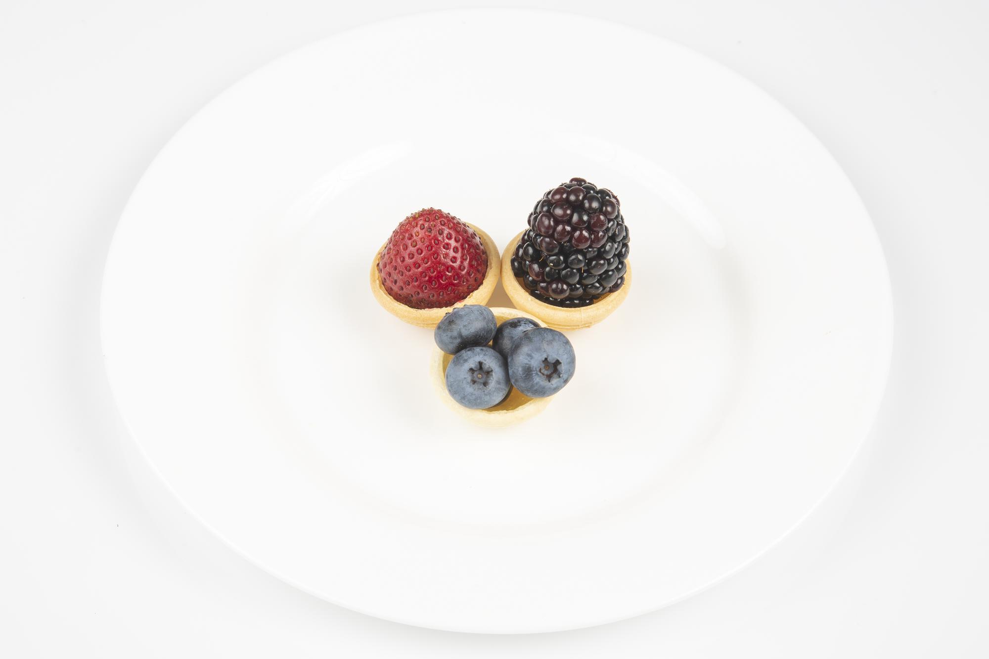 Plated dessert with local berries